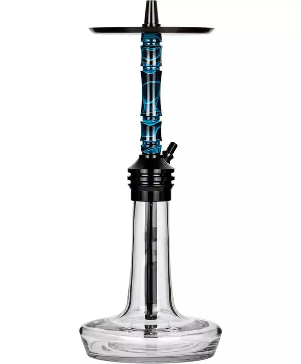 Moze Varity Lounge Black Clear Hookah - Wavy Blue