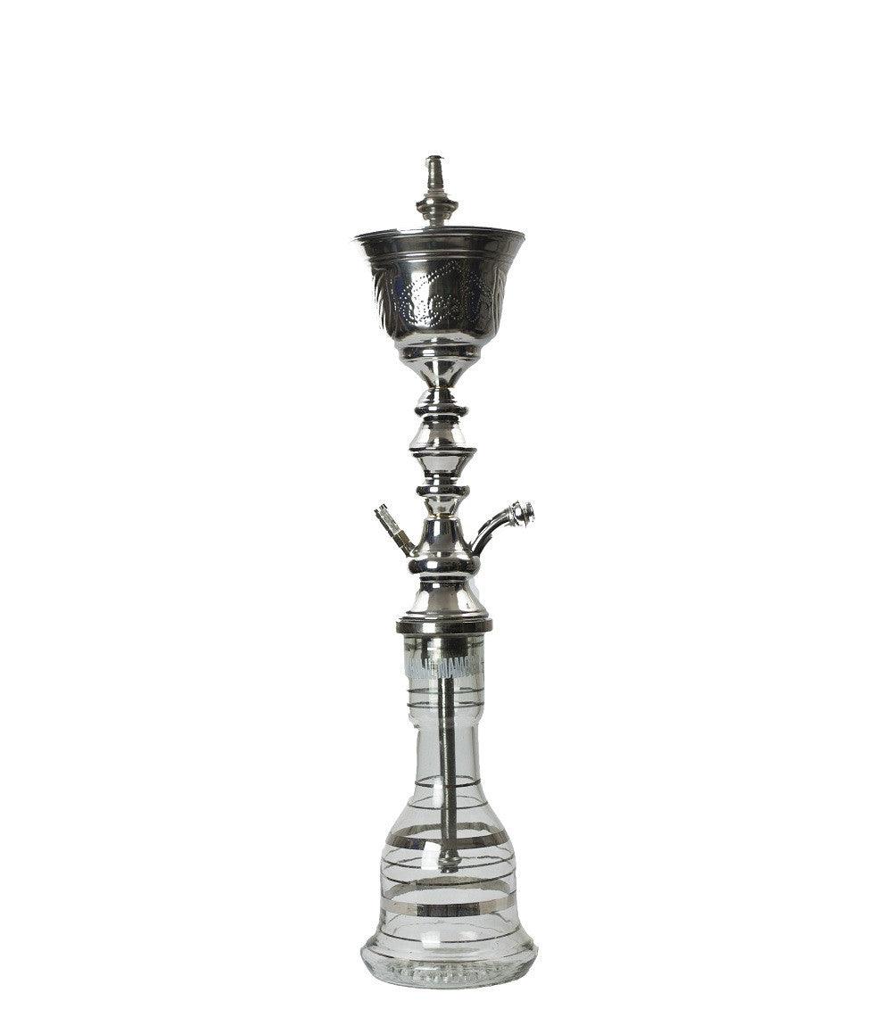 Khalil Mamoon Ice Silver Hookah with Vase - shishagear london uk