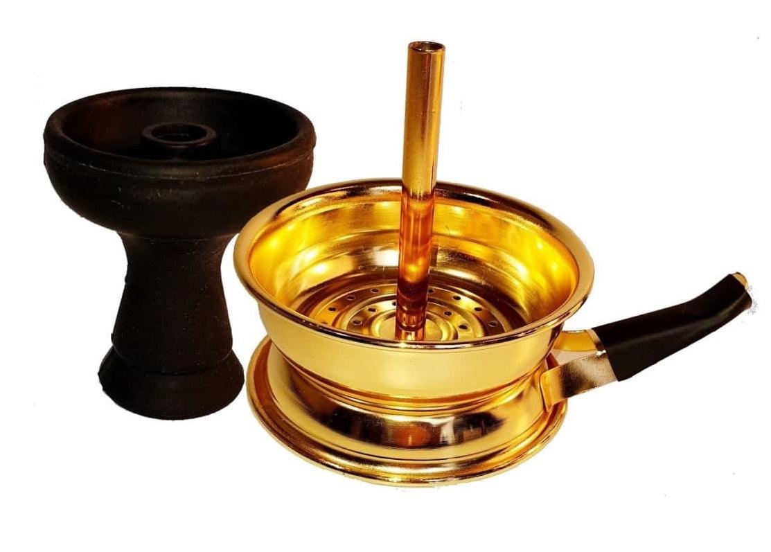 AMY Silicone Phunnel Hookah Head with Hot Pan (Gold) - Hookah