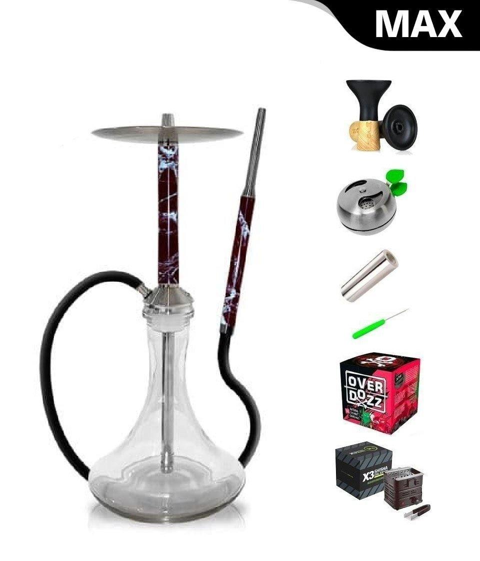 Special Hookah Stainless Steel With Base - Rosso Levanto - shishagear - UK