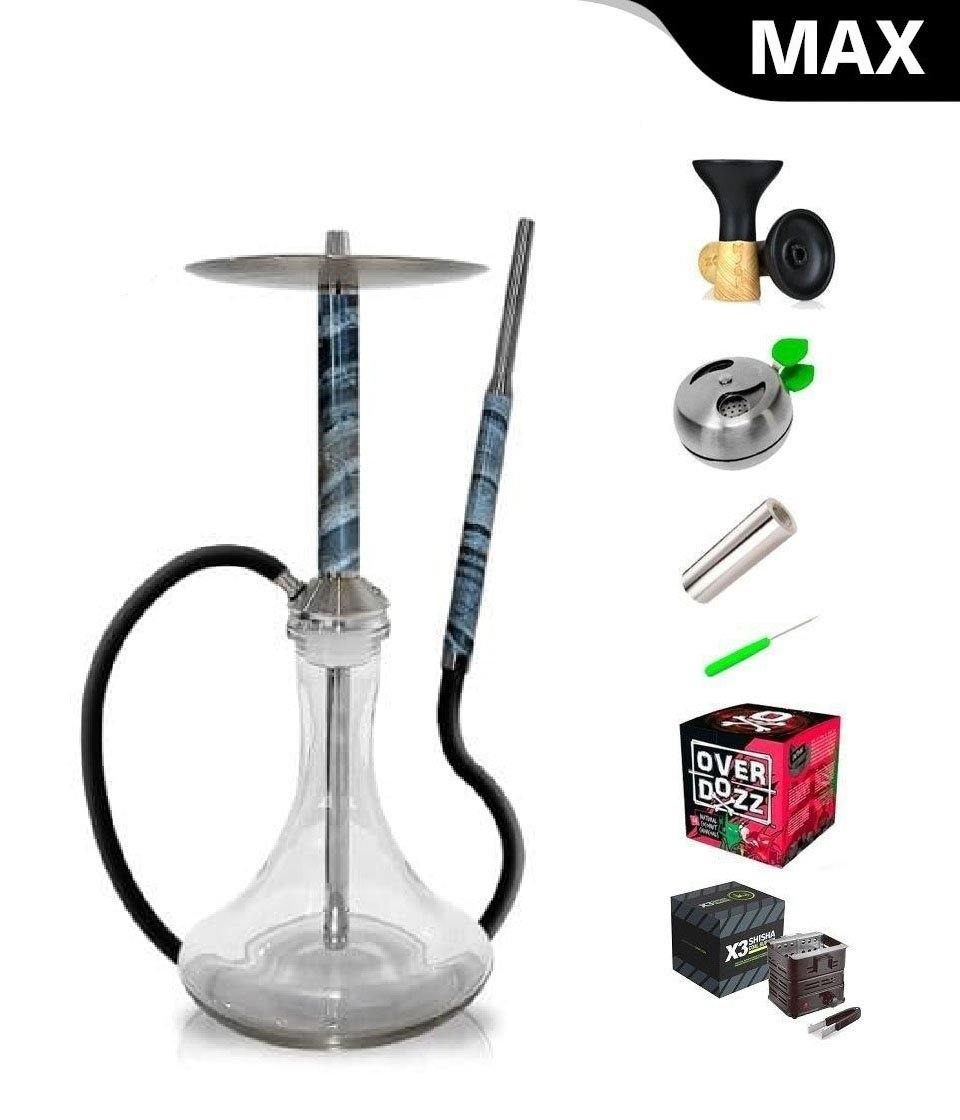 Special Hookah Stainless Steel With Base - Silver Wave - shishagear - UK