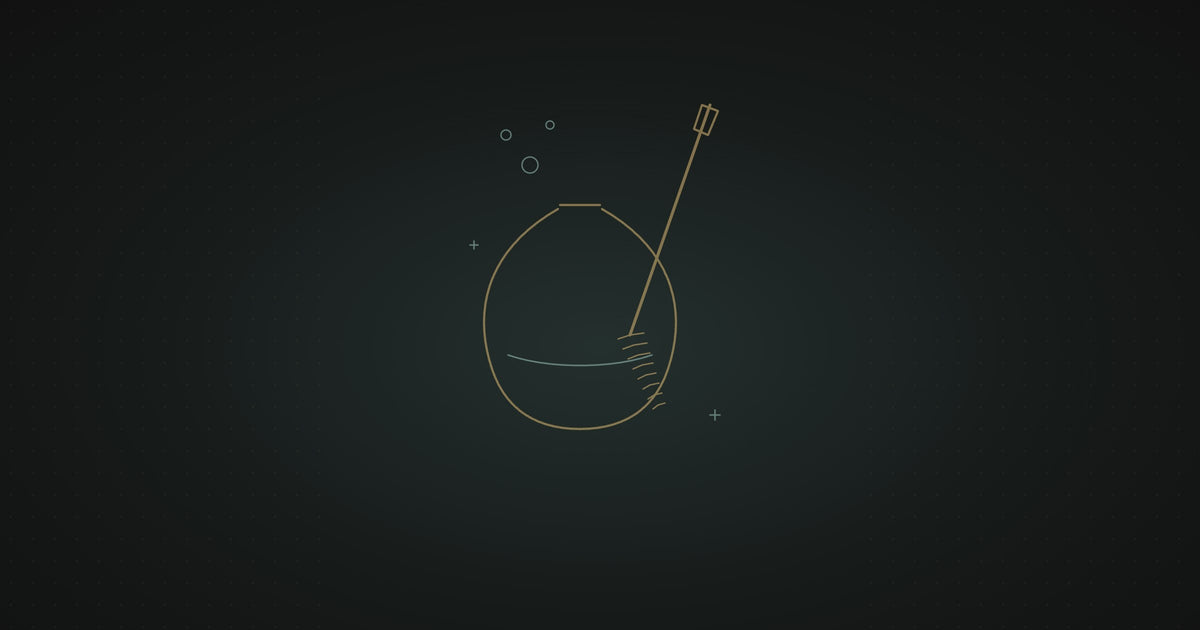 Cleaning a shisha base with a long brush, line drawing