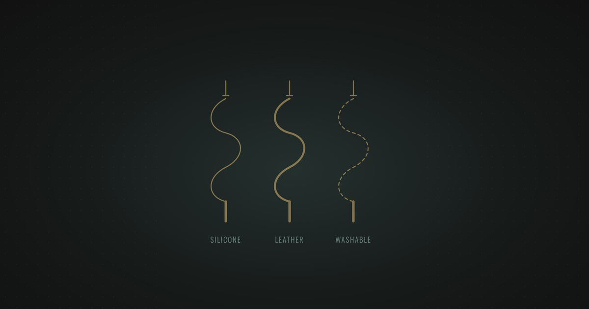 Silicone, leather and washable shisha hoses, line drawing