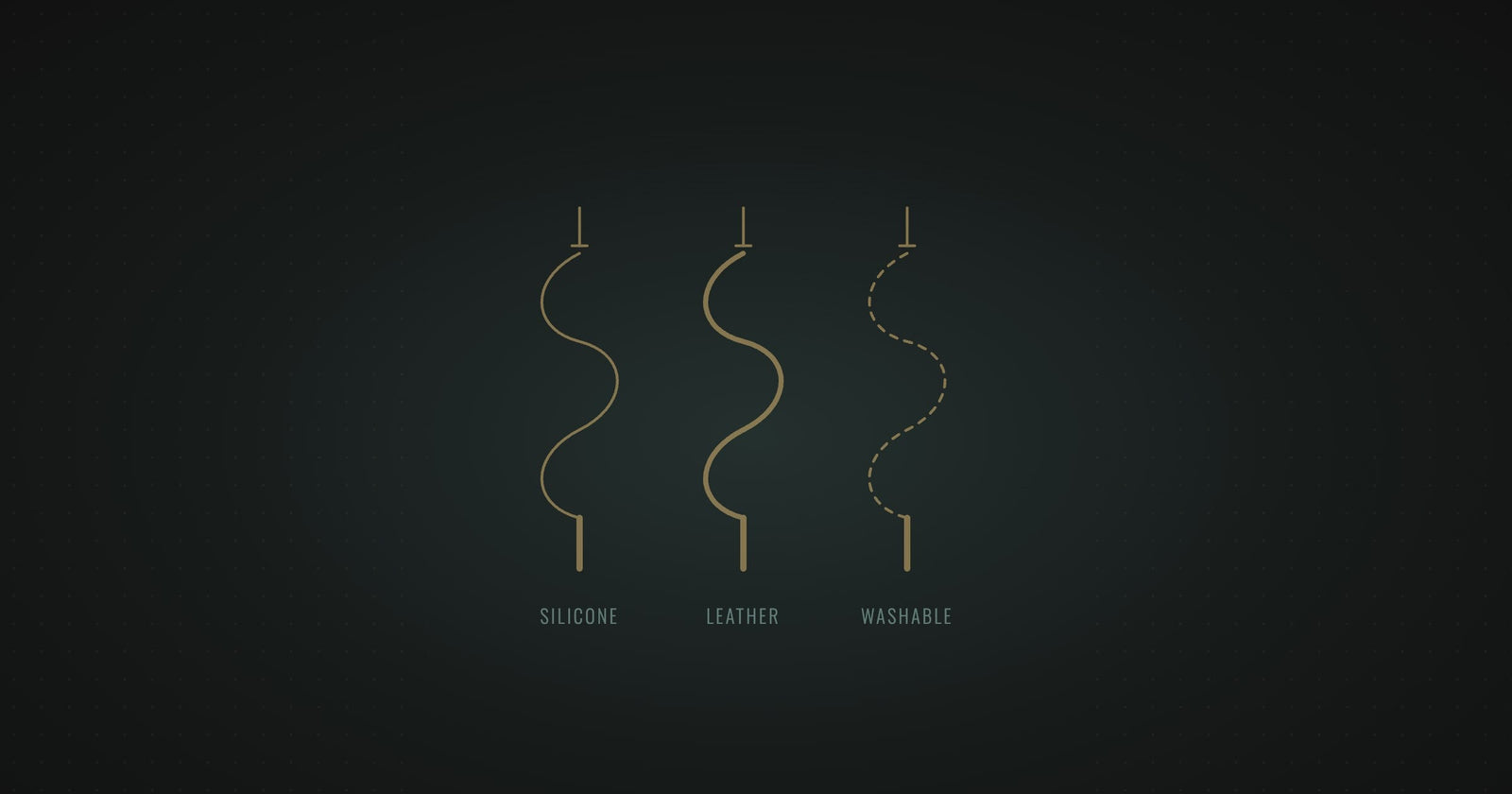 Silicone, leather and washable shisha hoses, line drawing