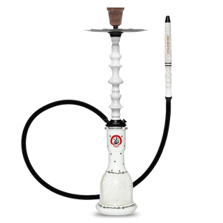 Starbuzz Wood Line Challenger Bundle - White/Black Stripes with White Base - Shisha Only