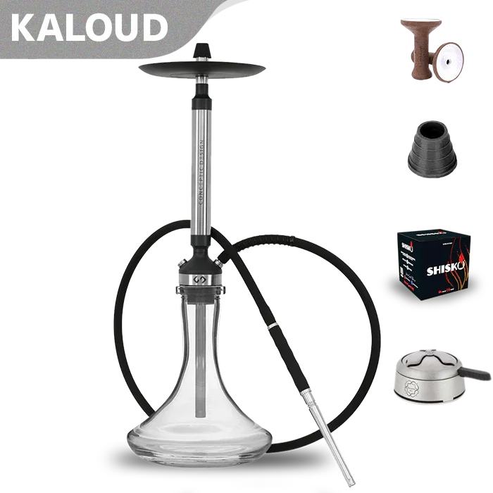 EL-Badia Conceptic Steel Hookah - Silver