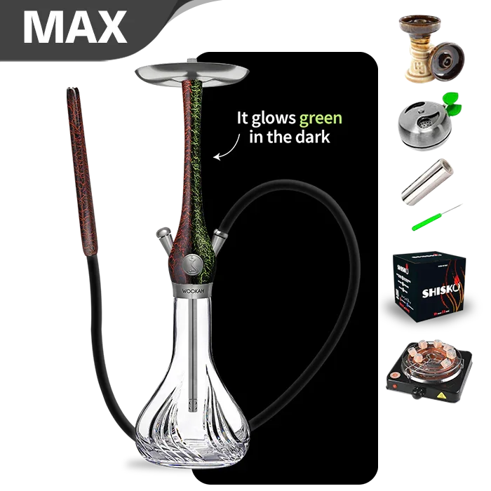 Wookah Lumi Red Mastercut Flames Hookah (Glow in Dark)