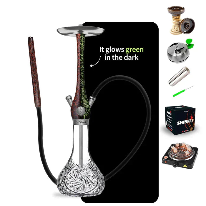 Wookah Lumi Red Mastercut Mill Hookah (Glow in Dark)