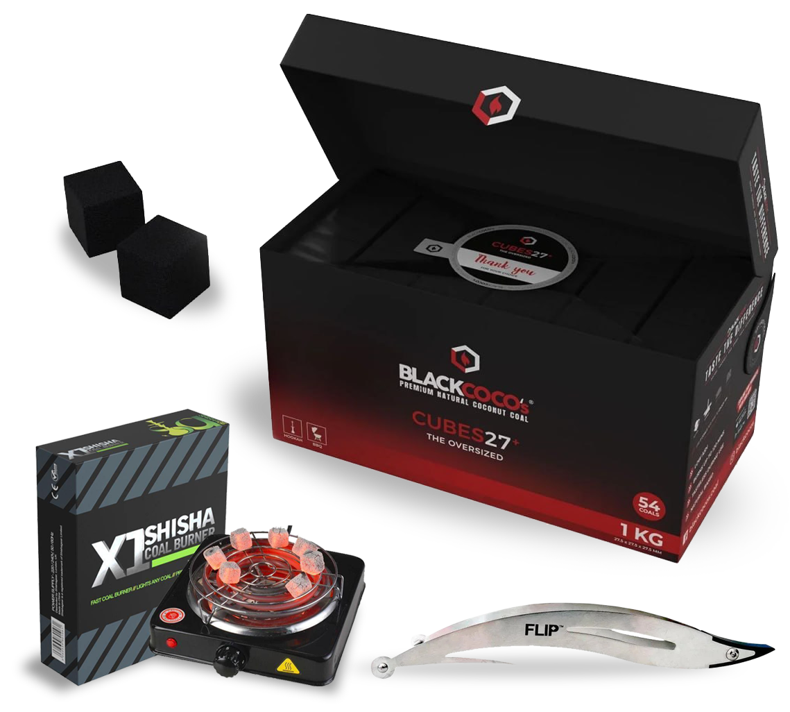 Black Cocos 27mm 1kg + Flip Tong + X1 Burner