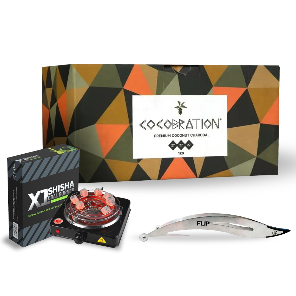 Cocobration 27mm 1kg + Flip Tong + X1 Burner
