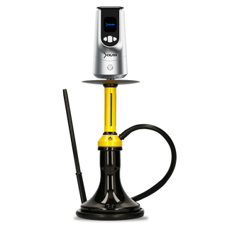 XKAH Pro Hookah Head + El Badia Fusion Hookah - Silver / Yellow