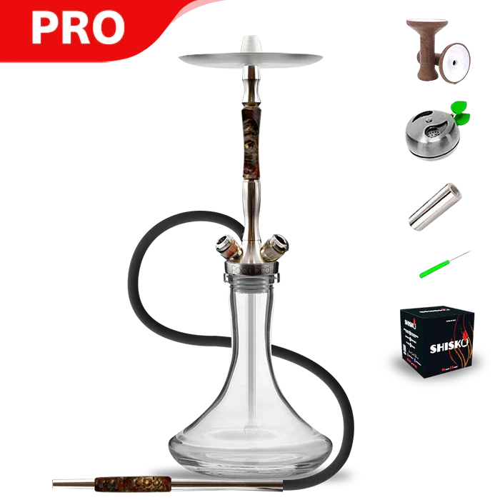 Union Hookah Fibonacci - Stabilised Wood Red Grey