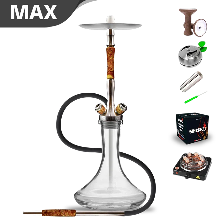 Union Hookah Fibonacci - Stabilised Wood Red Orange