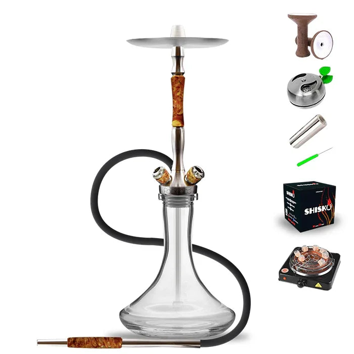 Union Hookah Fibonacci - Stabilised Wood Red Orange