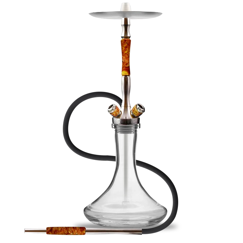 Cachimba Union Fibonacci - Madera estabilizada, color rojo y naranja