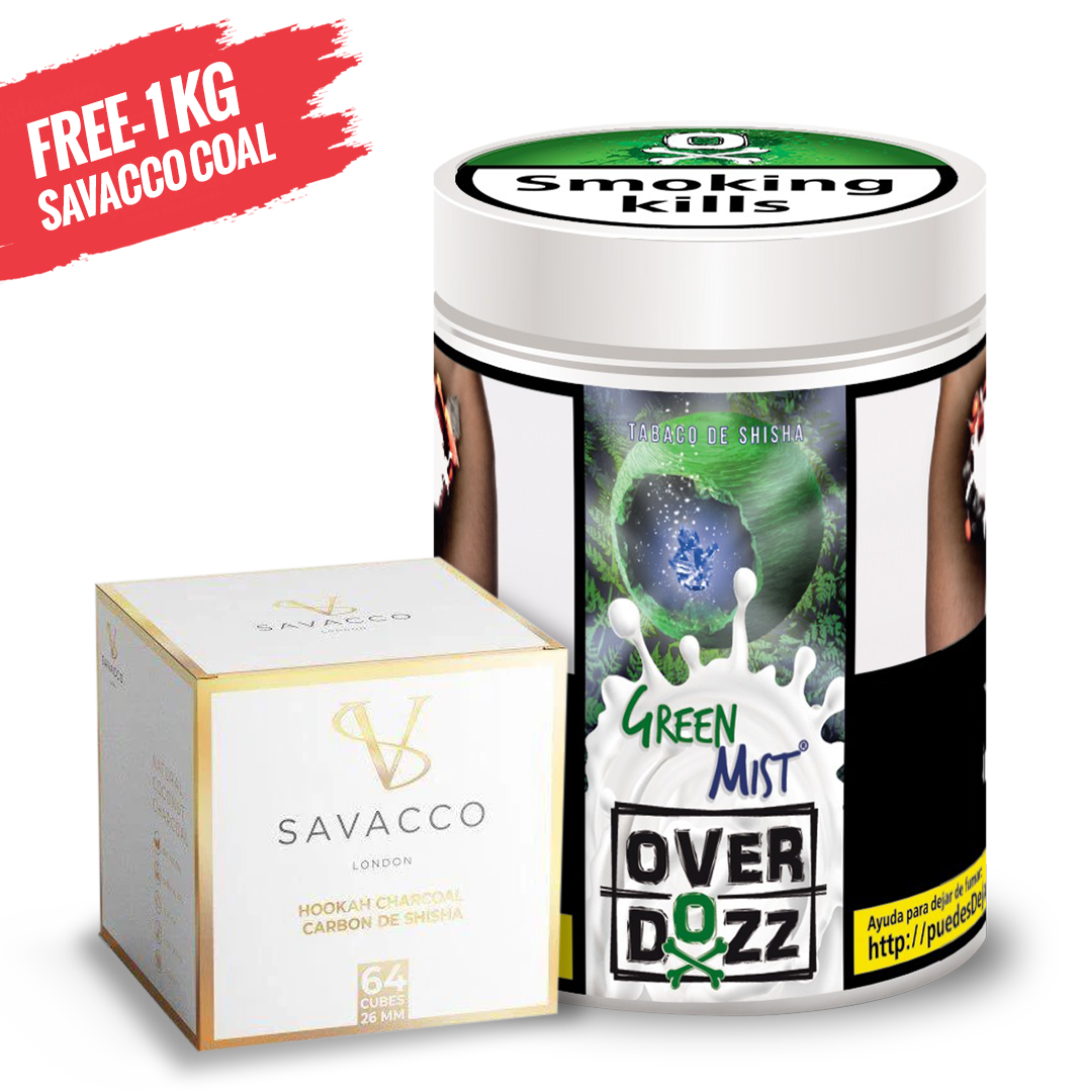 OverDozz Green Mist (Tropical Gum) 200g Flavour (Free Coal)