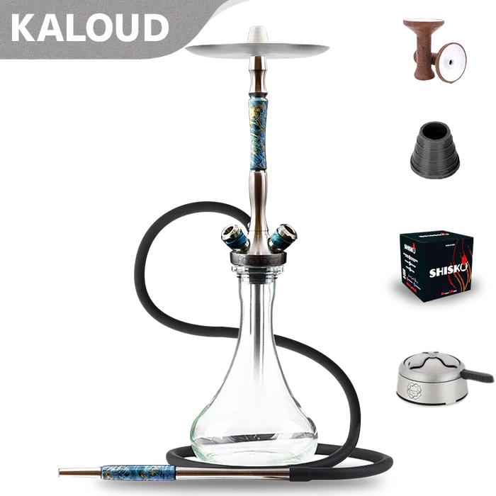 Union Hookah Fibonacci Hookah - Stabilised Wood Blue