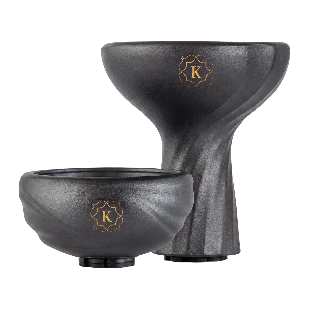 Kaloud Samsaris Kore Dao Black Clay Hookah Bowl - tall and short