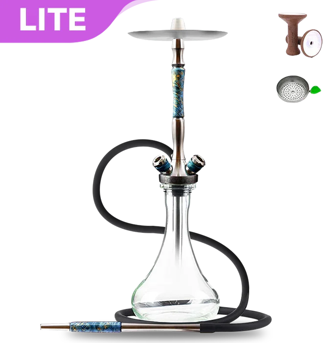 Hookah Union Fibonacci - Madera estabilizada azul