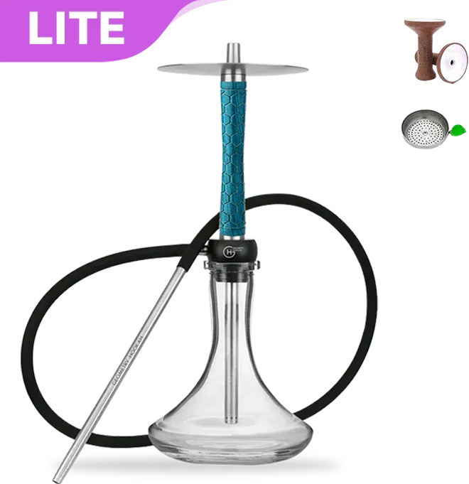 Cachimba Geometry Little Bro - Aguamarina con forma de panal
