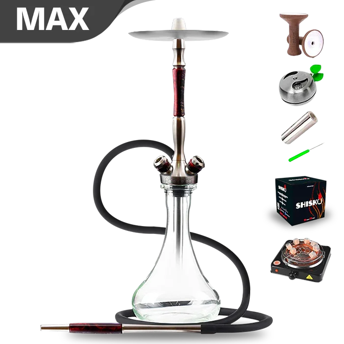 Union Hookah Fibonacci Hookah - Hybrid Black Red