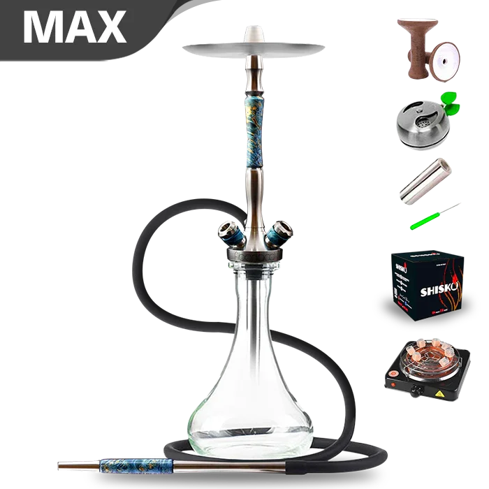 Hookah Union Fibonacci - Madera estabilizada azul