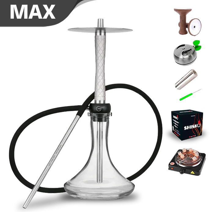 Geometry Hookah Little Bro - Rhombus White