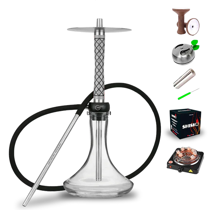Geometry Hookah Little Bro - Rhombus Grey
