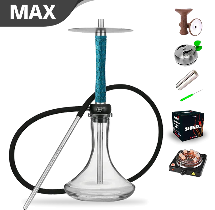 Cachimba Geometry Little Bro - Aguamarina con forma de panal