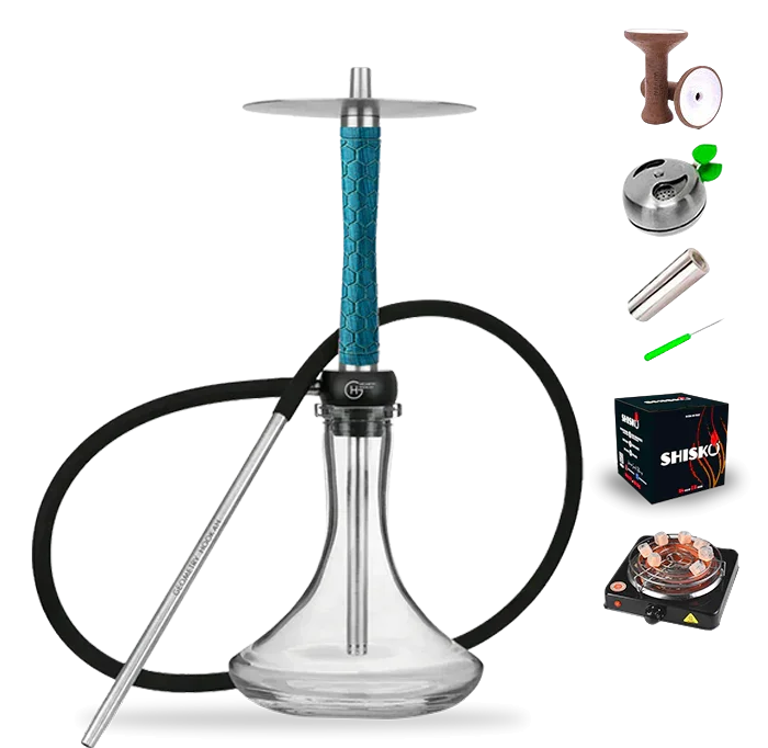 Geometry Hookah Little Bro - Honeycomb Aquamarine