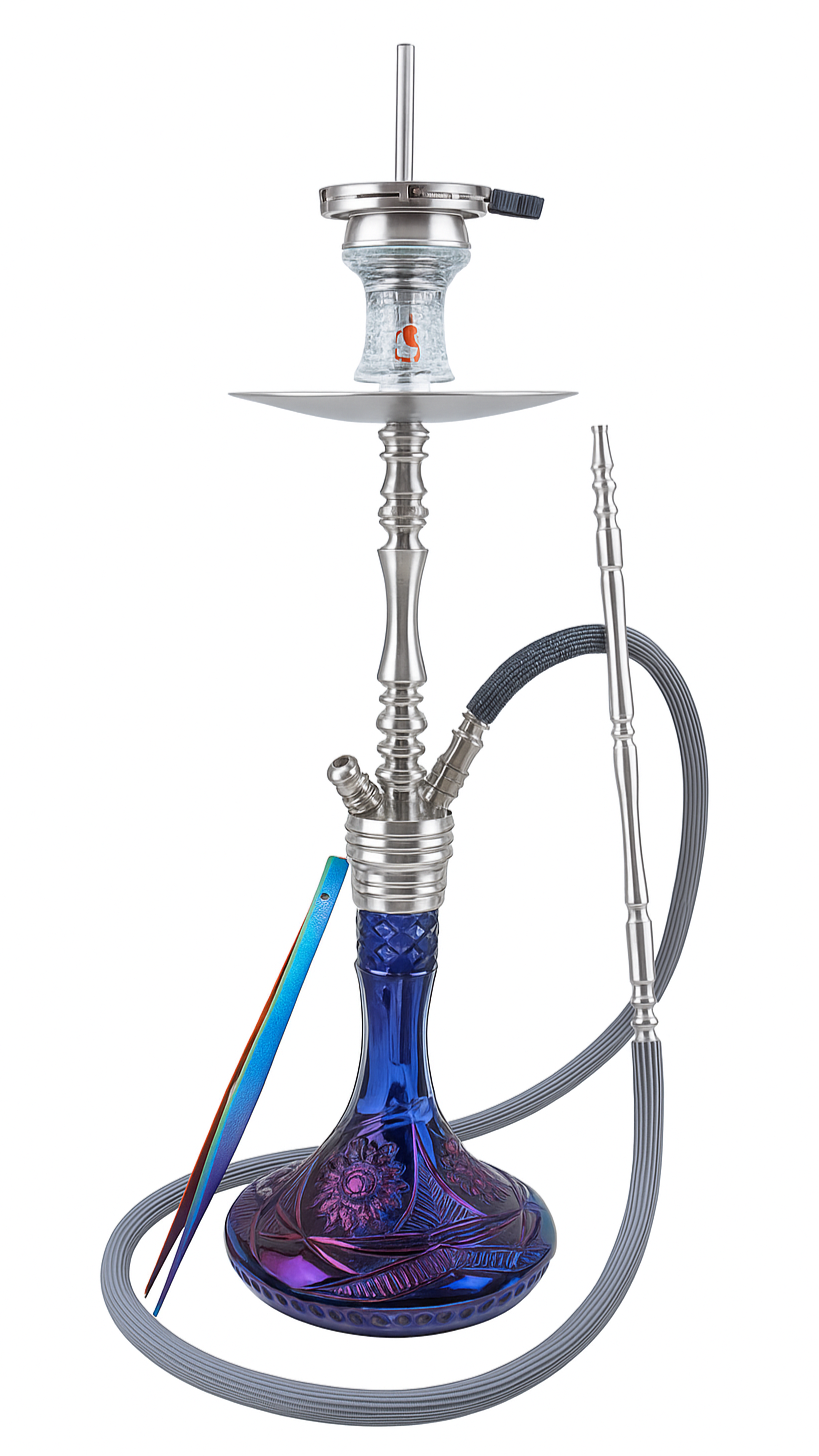 Dschinni Mio Silver Purple Rain Hookah Set