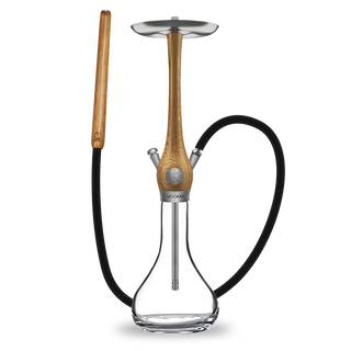 Wookah Oak Smooth Clear Hookah - Shisha Only