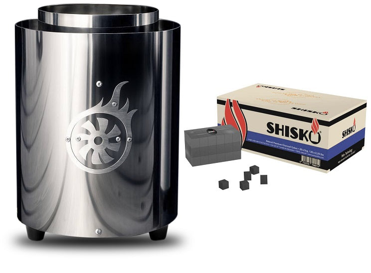Shisha Turbine Neo Polished Stainless Steel (With Charcoal)