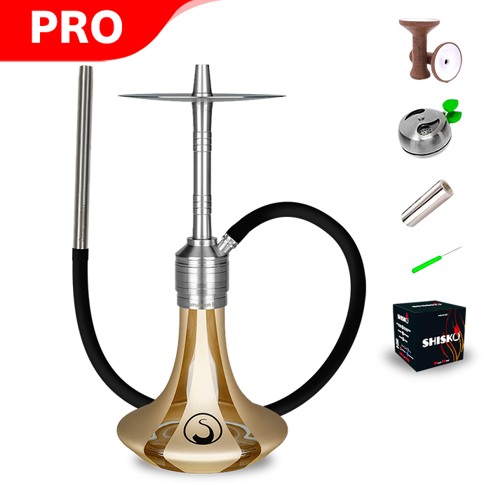 Steamulation Mini Gen. II Hookah - Gold Matt Metalic