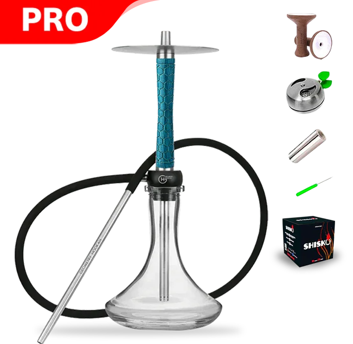 Cachimba Geometry Little Bro - Aguamarina con forma de panal