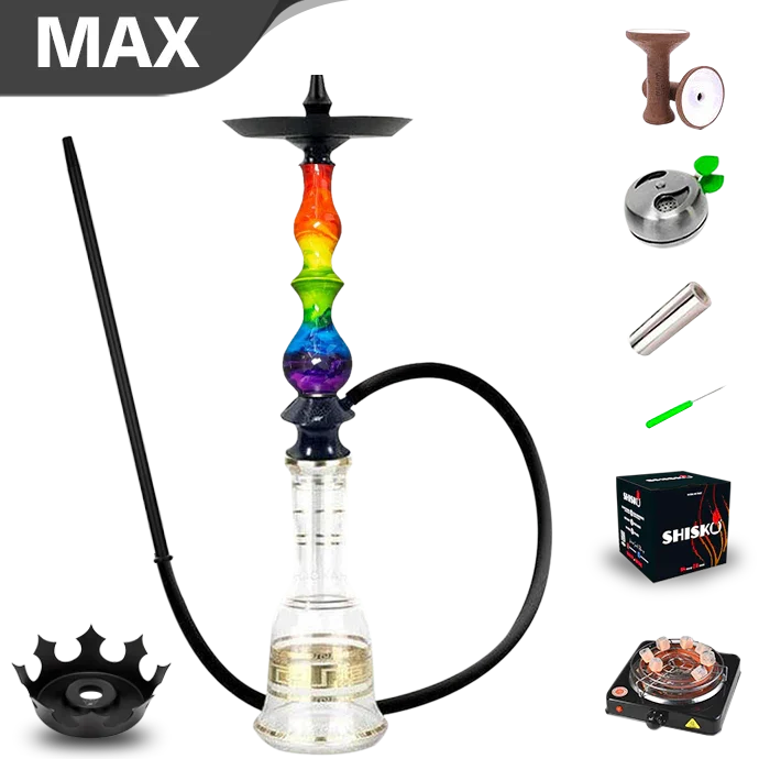 Regal Hookah Queen With Boho Base - Epoxy Sunburst