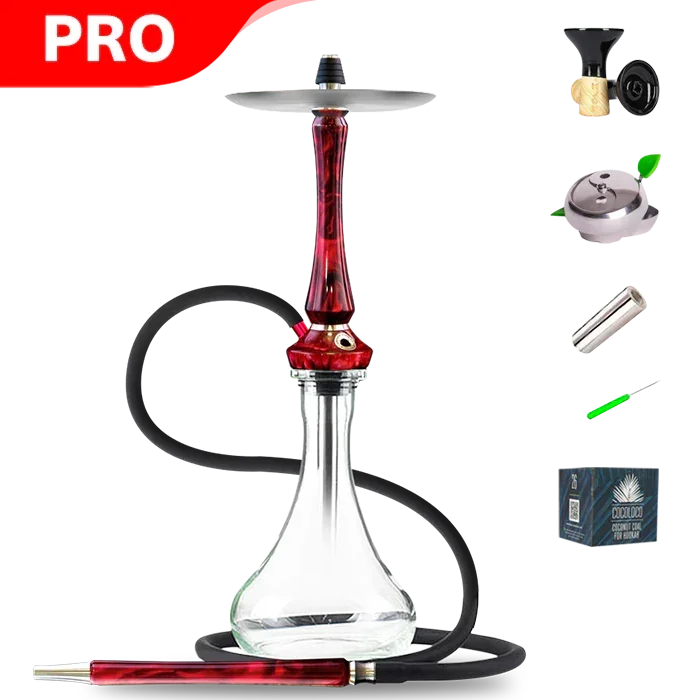 Union Hookah Sleek V2 Full Acrylic - Red