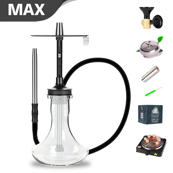 MISHA シーシャ JET BLACK HOOKAH 卓上サイズ Alpha Misha Rebel Hookah - Jet Black - Hookah Shisha - UK