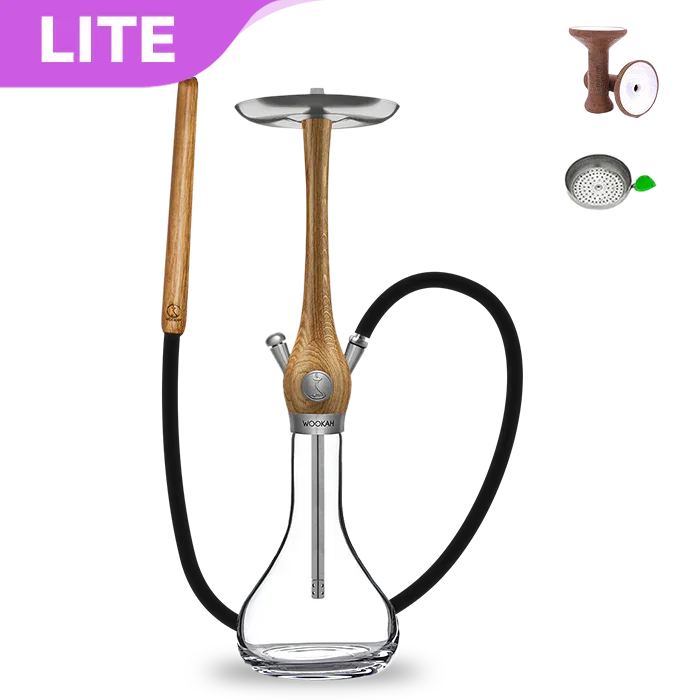 Wookah Oak Smooth Clear Hookah