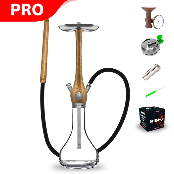 Wookah Oak Smooth Clear Hookah