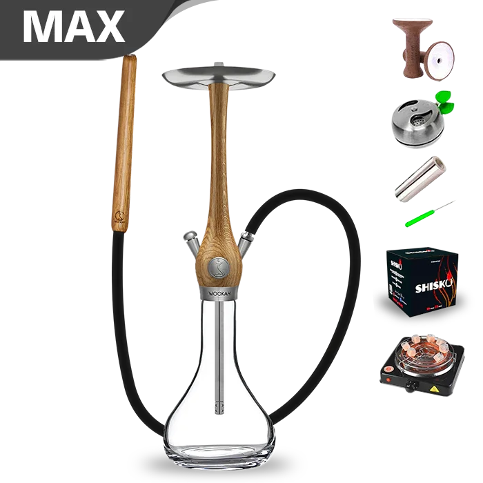 Wookah Oak Smooth Clear Hookah