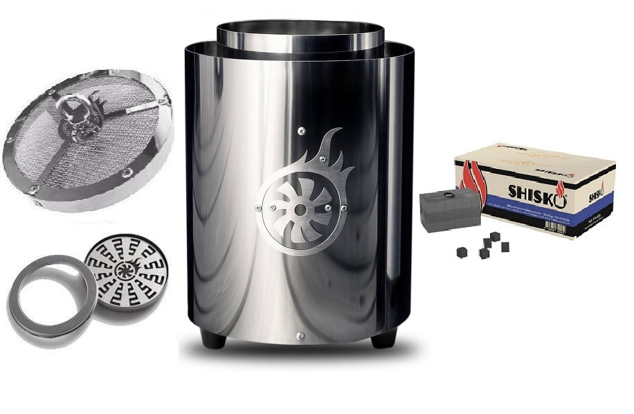 Shisha Turbine Neo Polished Stainless Steel (With Charcoal)