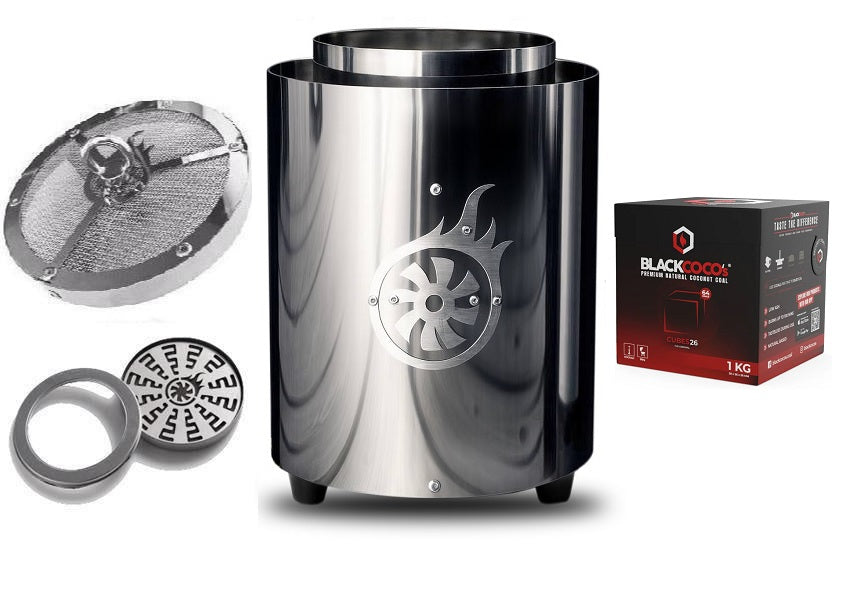 Shisha Turbine Neo Polished Stainless Steel (With Charcoal)