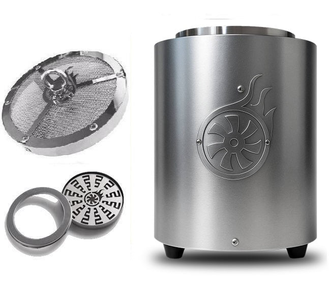 Shisha Turbine Neo Brushed Stainless Steel - Silver (With Charcoal)