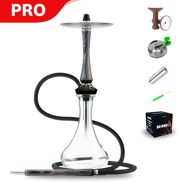 Union Hookah Sleek V2 - Black with Silver