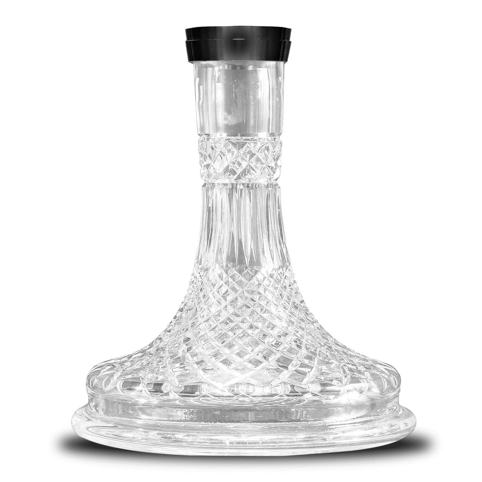 Union Hookah Fibonacci Threaded Bohemian Crystal Base (Carved) PVD Graphite