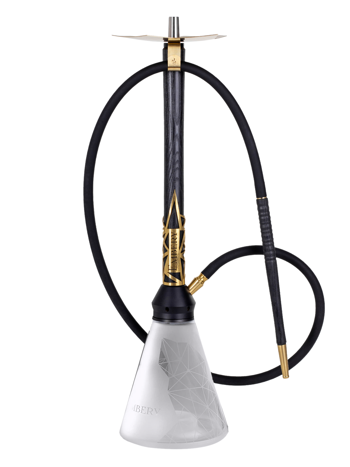 Embery Wood Envolve Hookah Gold/Black with patterned glass base