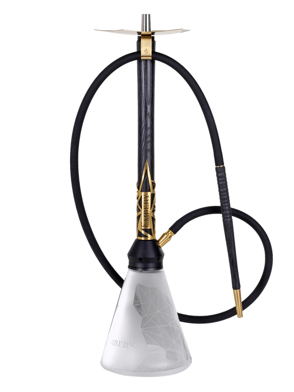 Embery Wood Envolve Hookah Gold/Black with patterned glass base