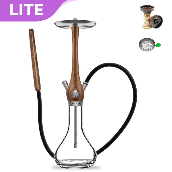 Wookah Walnut Smooth Clear Hookah