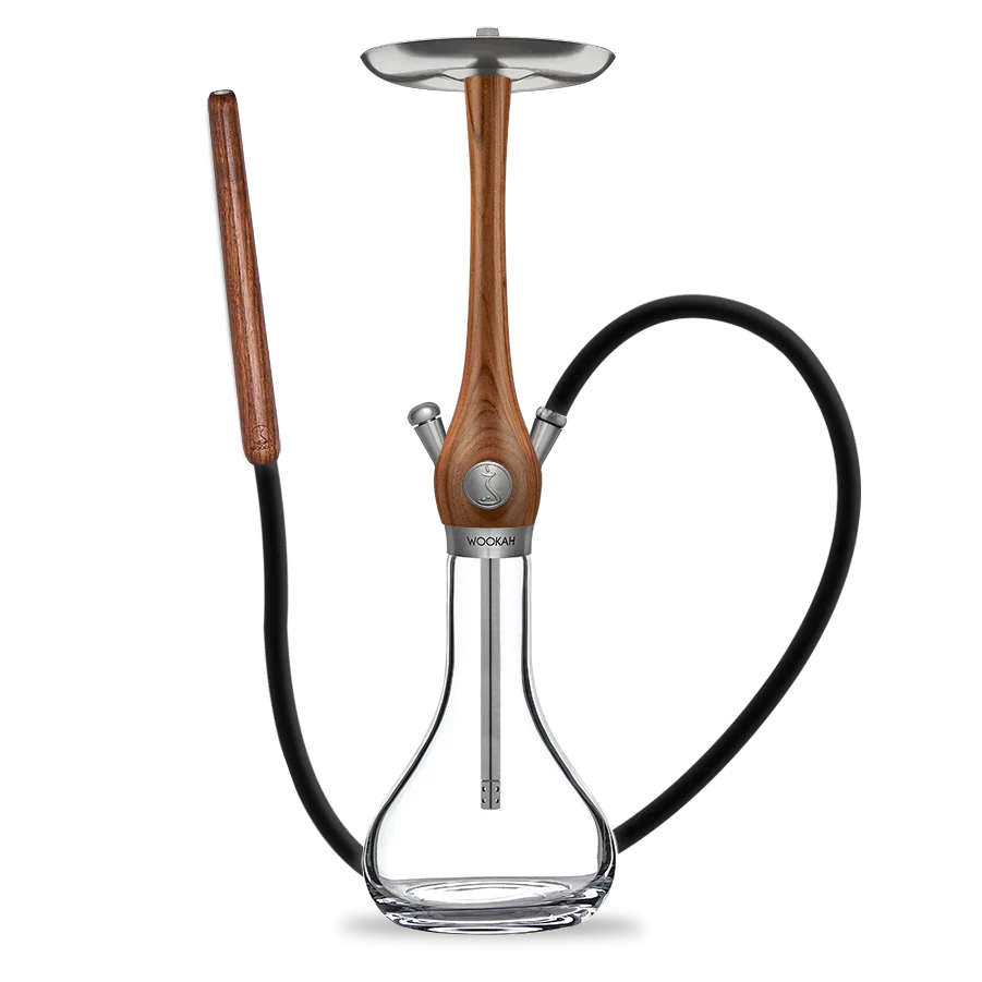 Wookah Walnut Smooth Clear Hookah